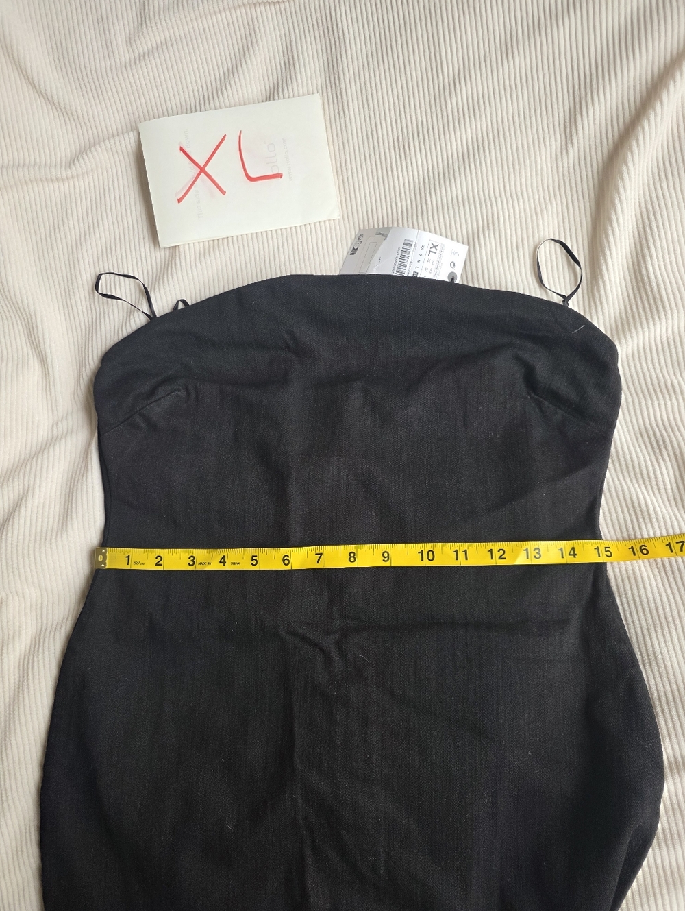 ZARA STRAPLESS FITTED DENIM DRESS FRAYED BLack BNWT - Picture 12 of 16